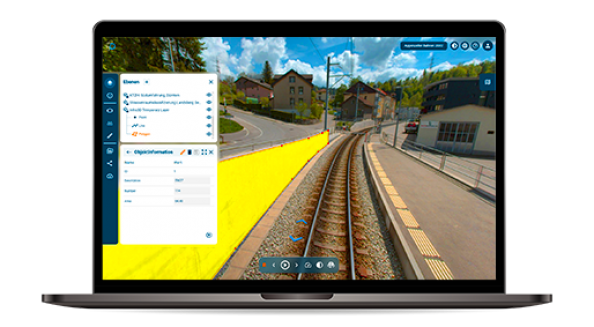 infra3D Software stellt die digitale Schiene webbasiert zur Verfügung.